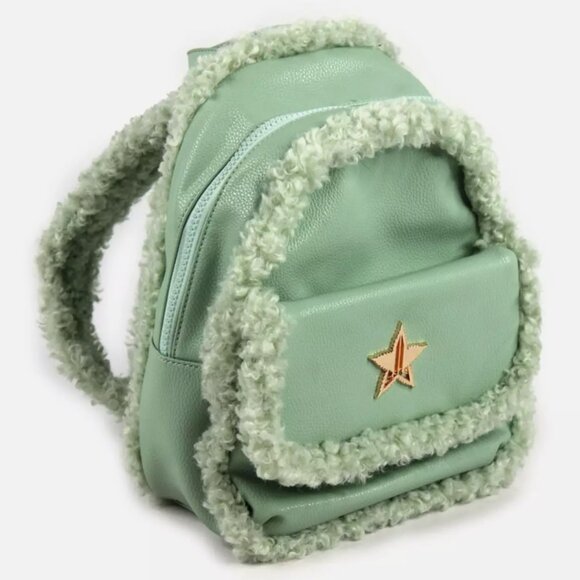 Jeffree Star Limited Edition Designer Fuzzy Mini Backpack Fur Trim Mint Green main image 8